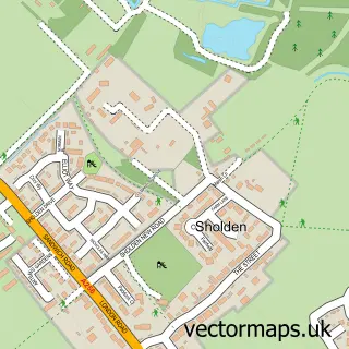 Street map sample of Sholden, Kent