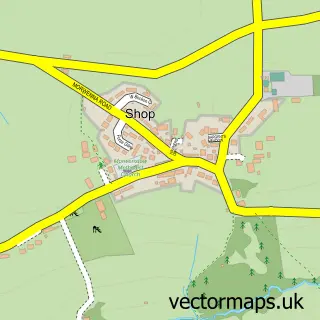 Street map sample of Shop, Cornwall
