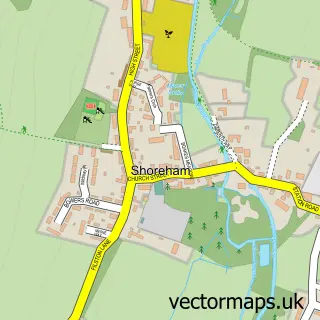 Street map sample of Shoreham, Kent
