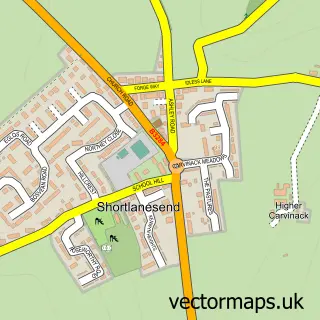 Street map sample of Shortlanesend, Cornwall