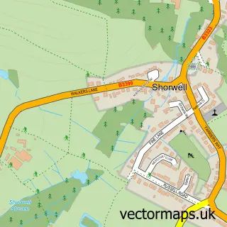 Street map sample of Shorwell, Isle of Wight