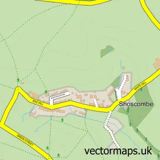 Street map sample of Shoscombe, Somerset