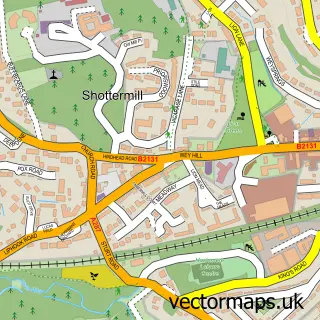 Street map sample of Shottermill, Surrey