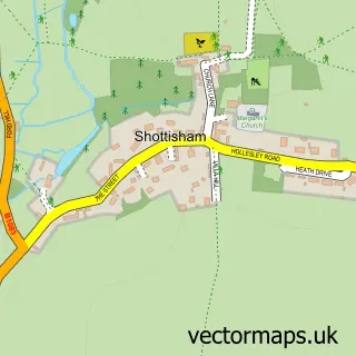 Street map sample of Shottisham, Suffolk