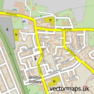 Street map sample of Shotton Colliery, Durham