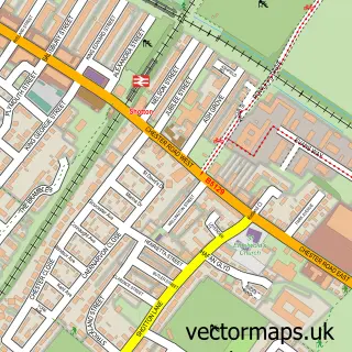 Street map sample of Shotton, Clwyd
