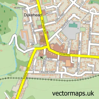 Street map sample of Shotts, Lanarkshire