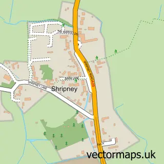 Street map sample of Shripney, West Sussex