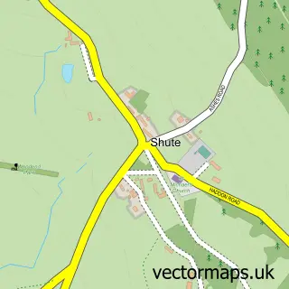 Street map sample of Shute, Devon