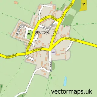 Street map sample of Shutford, Oxfordshire