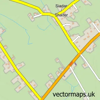 Street map sample of Siadar, Western Isles