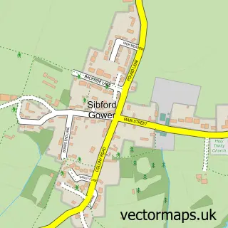 Street map sample of Sibford Gower, Oxfordshire