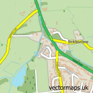 Street map sample of Sicklesmere, Suffolk