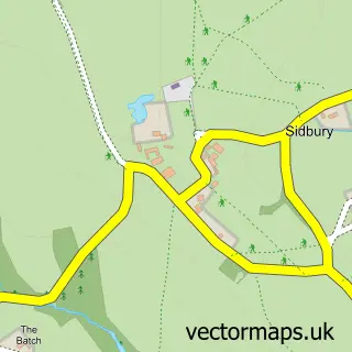 Street map sample of Sidbury, Shropshire