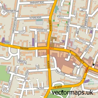 Street map sample of Sidcup, Greater London