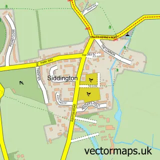 Street map sample of Siddington, Gloucestershire