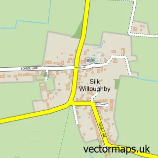Street map sample of Silk Willoughby, Lincolnshire