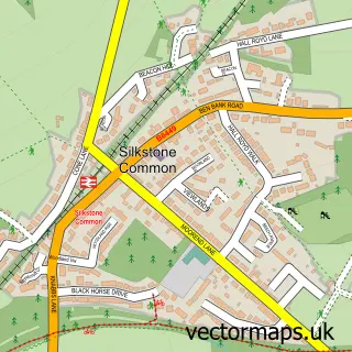 Street map sample of Silkstone Common, South Yorkshire