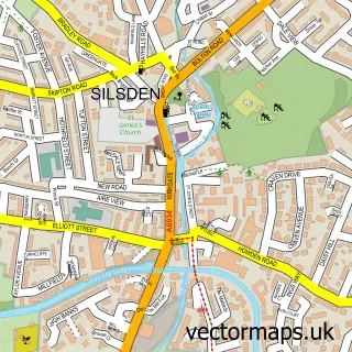Street map sample of Silsden, West Yorkshire