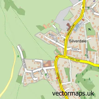 Street map sample of Silverdale, Lancashire