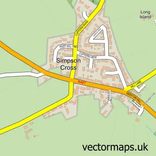 Street map sample of Simpson Cross, Dyfed