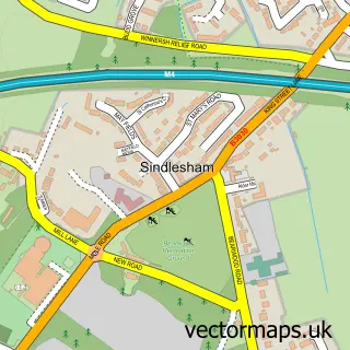 Street map sample of Sindlesham, Berkshire