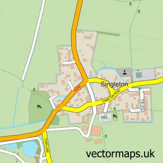 Street map sample of Singleton, West Sussex