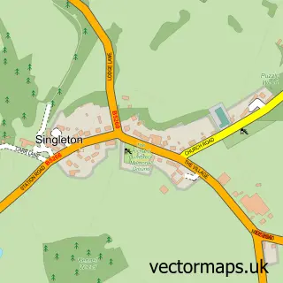 Street map sample of Singleton, Lancashire