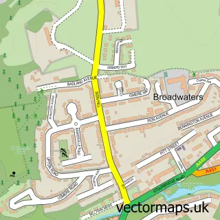 Street map sample of Sion Hill, Worcestershire
