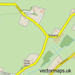Street map sample of Sisland, Norfolk