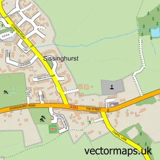 Street map sample of Sissinghurst, Kent