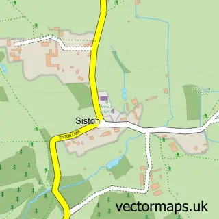 Street map sample of Siston, Gloucestershire