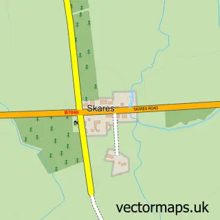 Street map sample of Skares, Ayrshire and Arran