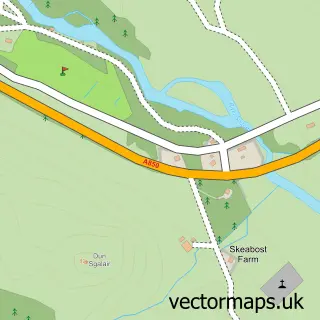 Street map sample of Skeabost, Ross and Cromarty
