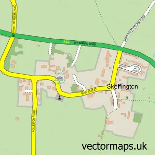Street map sample of Skeffington, Leicestershire