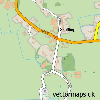 Street map sample of Skeffling, East Riding of Yorkshire