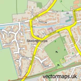 Street map sample of Skellingthorpe, Lincolnshire