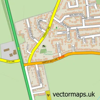 Street map sample of Skellow, South Yorkshire