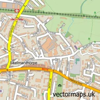 Street map sample of Skelmanthorpe, West Yorkshire
