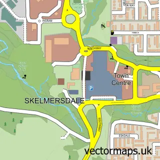 Street map sample of Skelmersdale, Lancashire