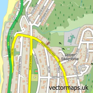 Street map sample of Skelmorlie, Ayrshire and Arran