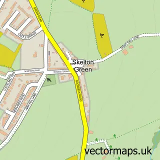 Street map sample of Skelton Green, North Yorkshire