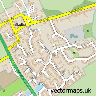 Street map sample of Skelton, North Yorkshire