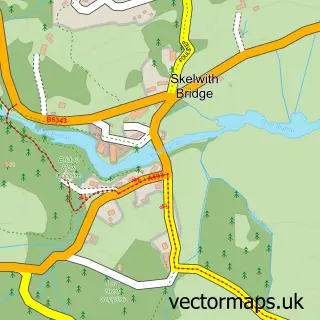 Street map sample of Skelwith Bridge, Cumbria