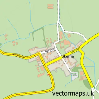 Street map sample of Skerne, East Riding of Yorkshire