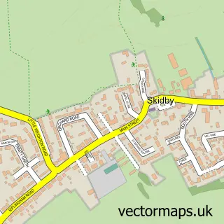 Street map sample of Skidby, East Riding of Yorkshire
