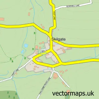 Street map sample of Skilgate, Somerset