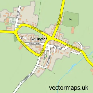 Street map sample of Skillington, Lincolnshire