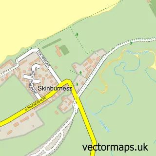Street map sample of Skinburness, Cumbria