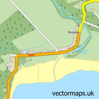 Street map sample of Skipness, Argyll and Bute